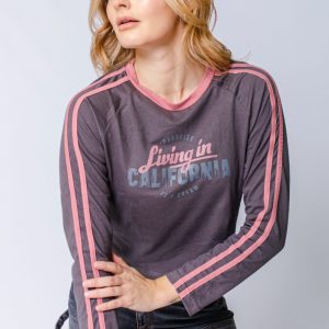 Mangas largas con estampa dama gris